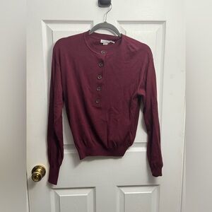Good‎ American Deep Red Button-Up Cardigan